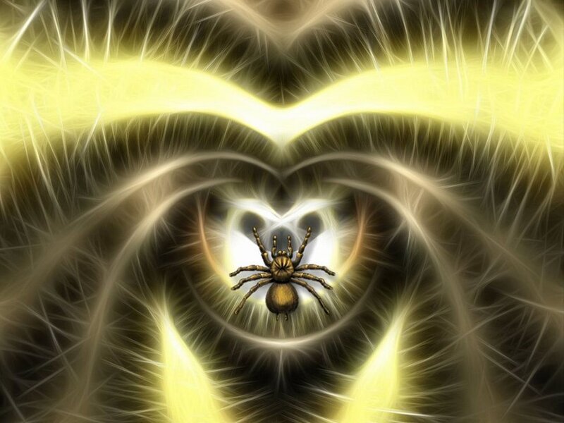 Spider in Glowing Vortex