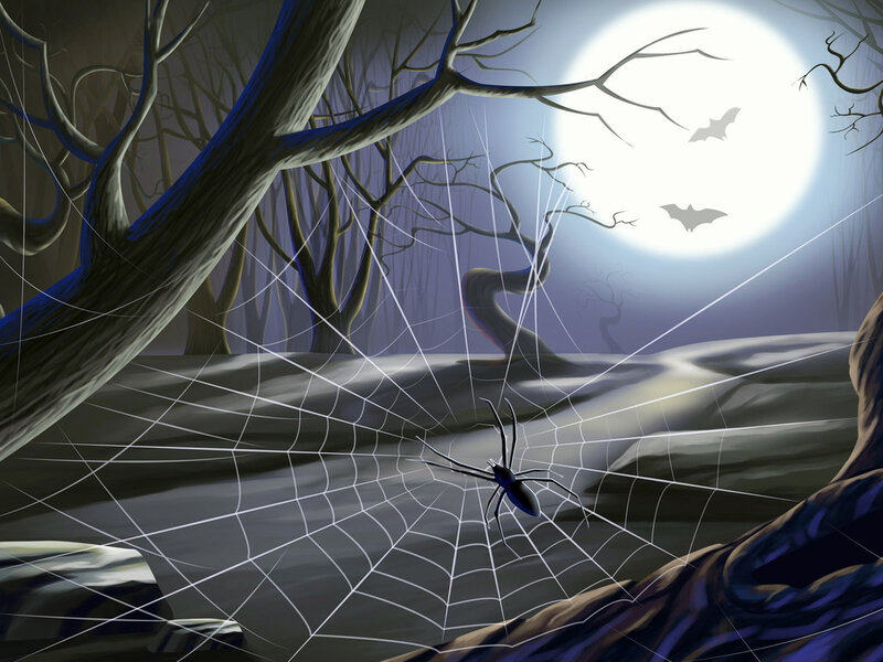 Spider in Web — Blue