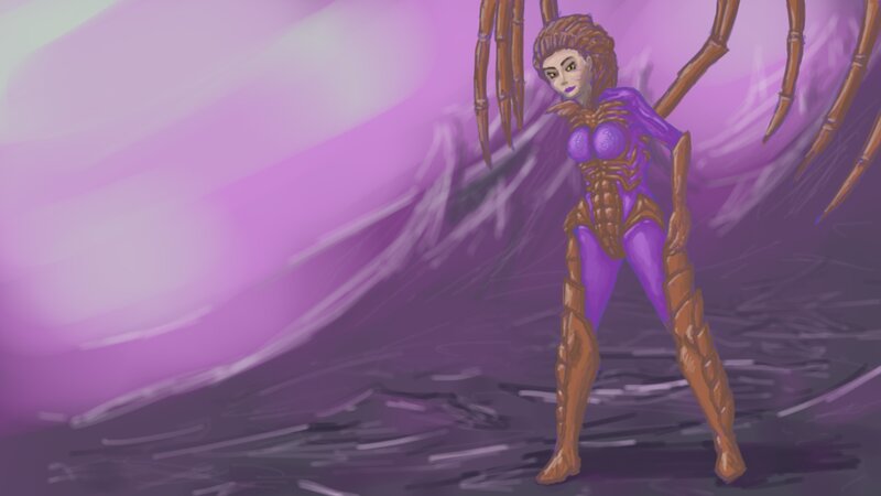 spider-like warrior character