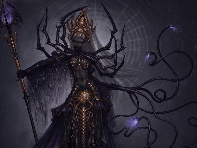 Spider-like Woman with Staff