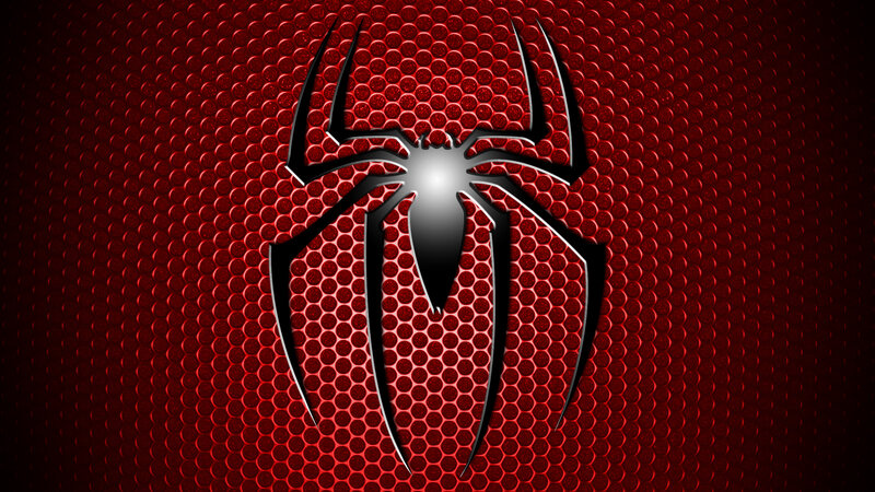 Spider Logo on Red Mesh