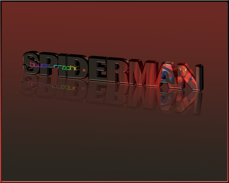 Spider-Man 3D text with character