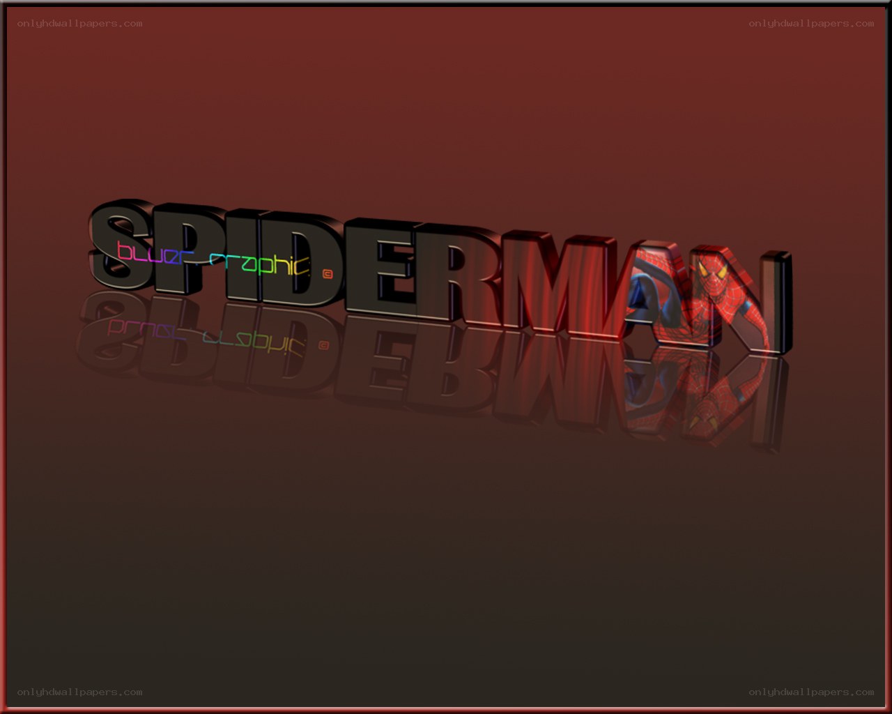 Spider-Man 3D text with character
