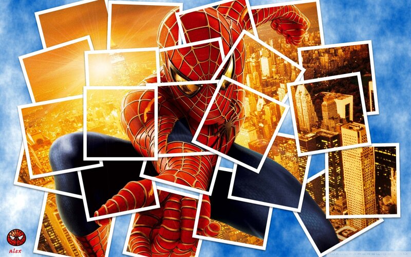 Spider-Man action collage