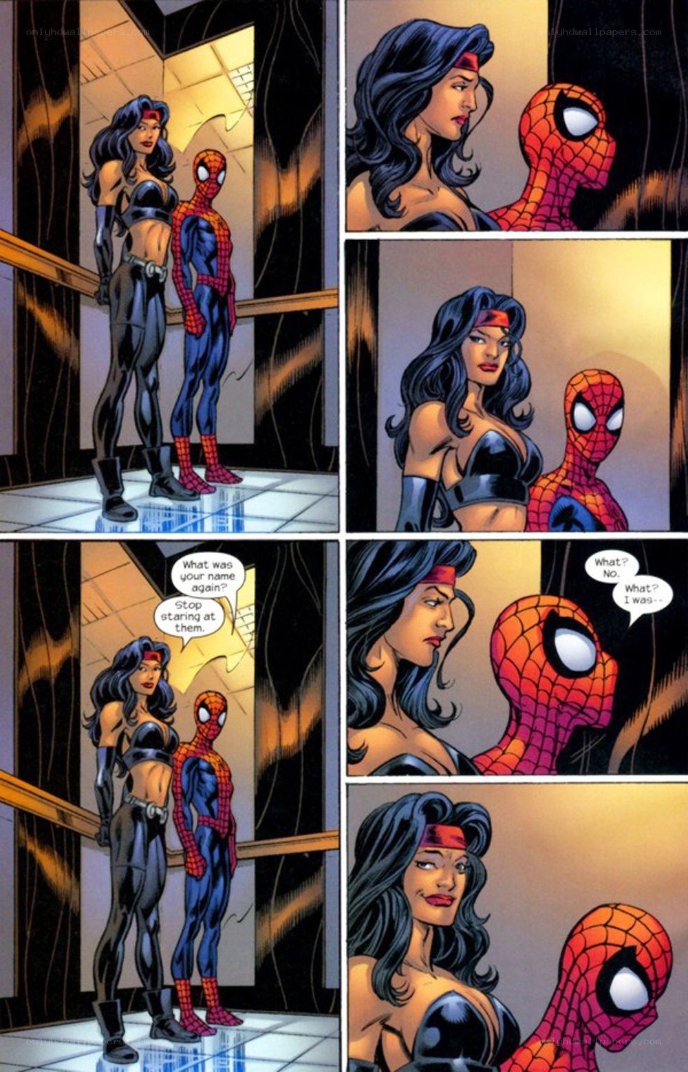 Spider-Man and a female superhero