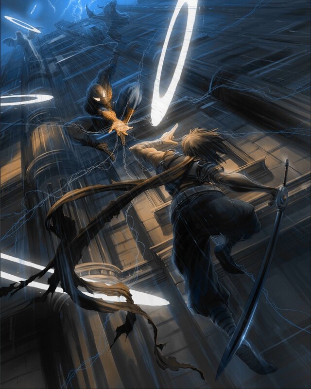 Spider-Man and a Swordsman