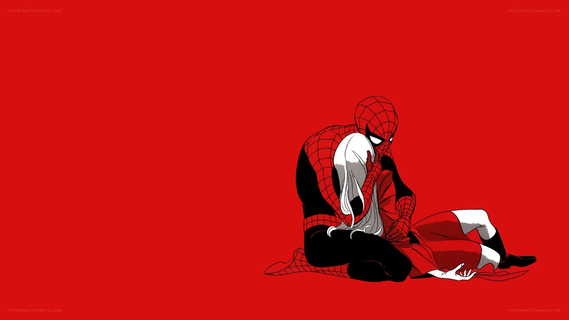 Spider-Man and Black Cat sitting