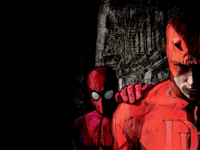 Spider-Man and Daredevil in city