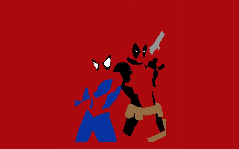 Spider-Man and Deadpool — Red, Dramatic, Minimalist