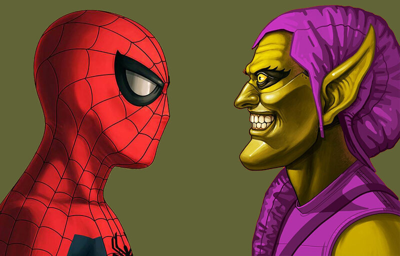Spider-Man and Green Goblin — Red