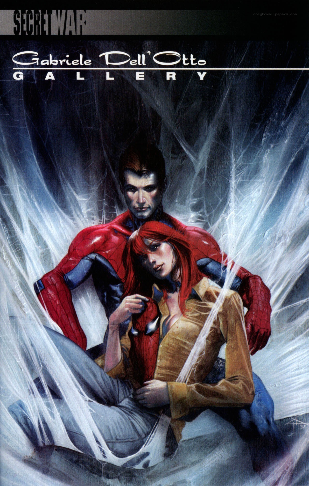 Spider-Man and Mary Jane in web