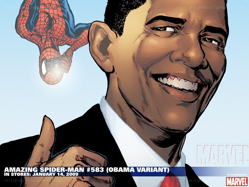 Spider-Man and Obama comic cover