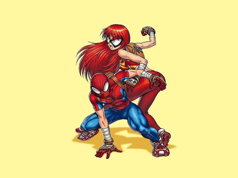 Spider-Man and Spider-Girl in action