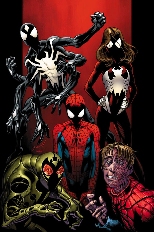 Spider-Man and Symbiotes — Red, Dramatic