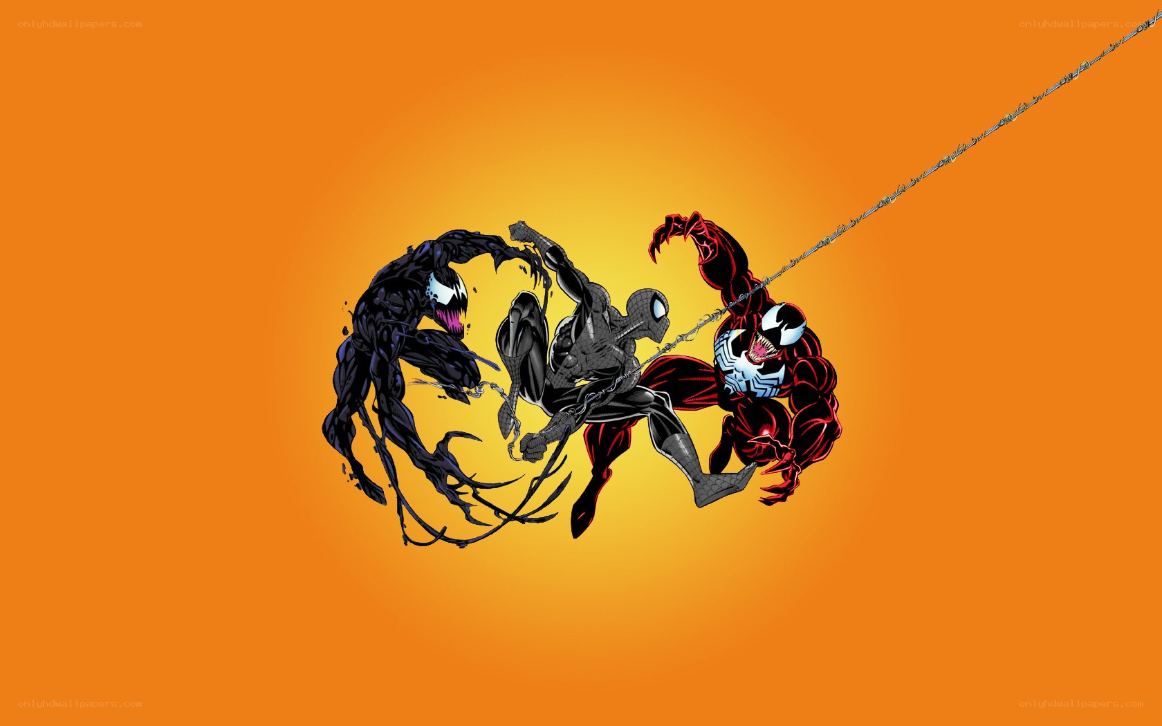 Spider-Man and Venom battle