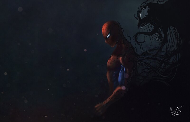 Spider-Man and Venom — Black, Dramatic