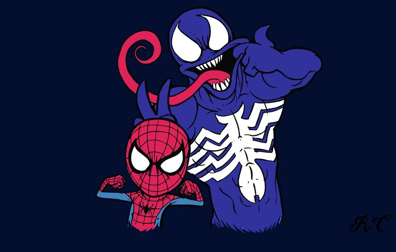 Spider-Man and Venom — Blue