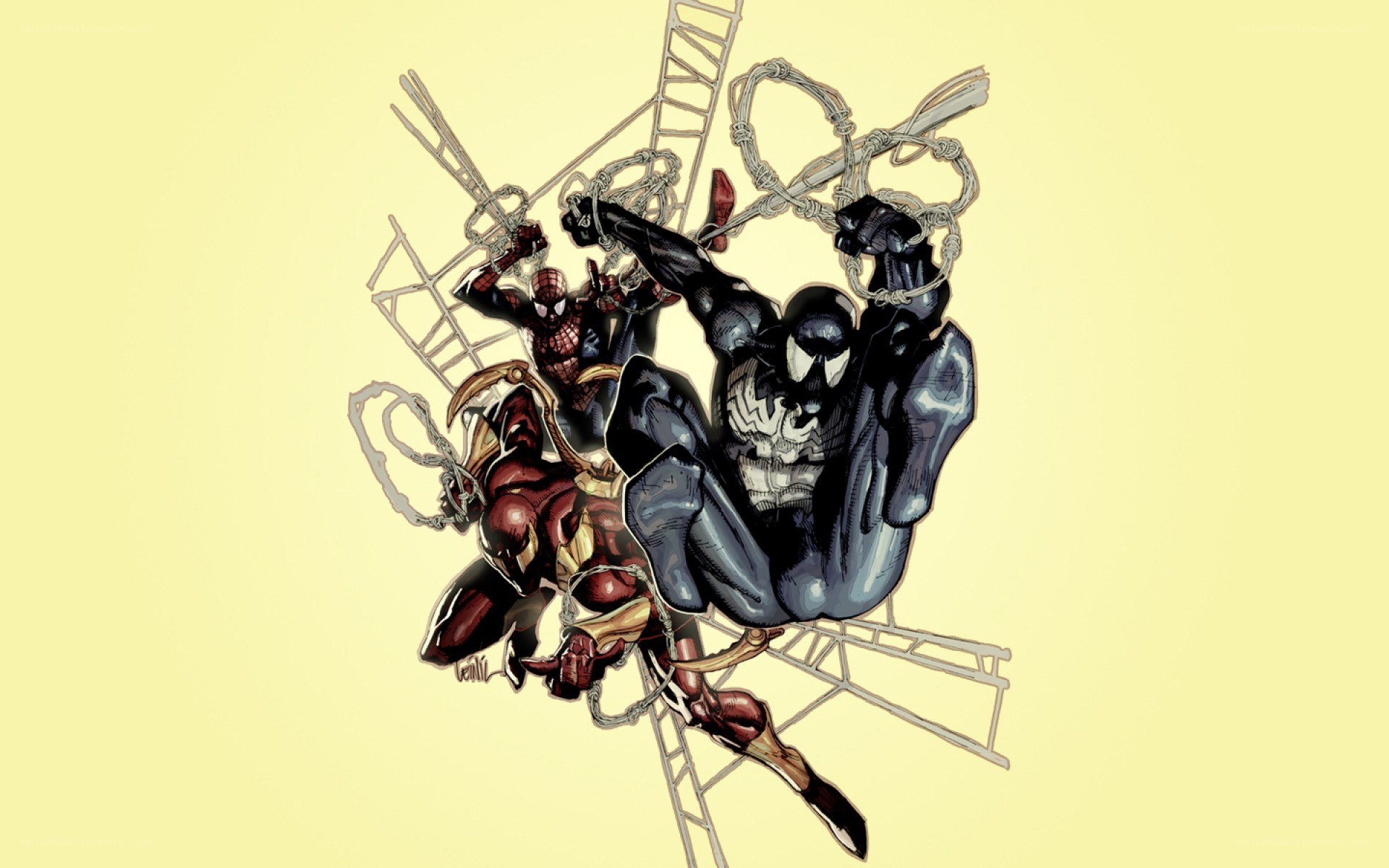 Spider-Man and Venom in action