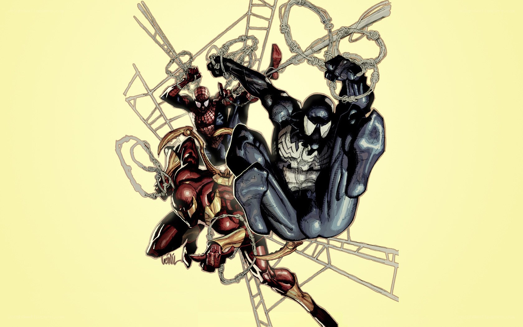 Spider-Man and Venom in action