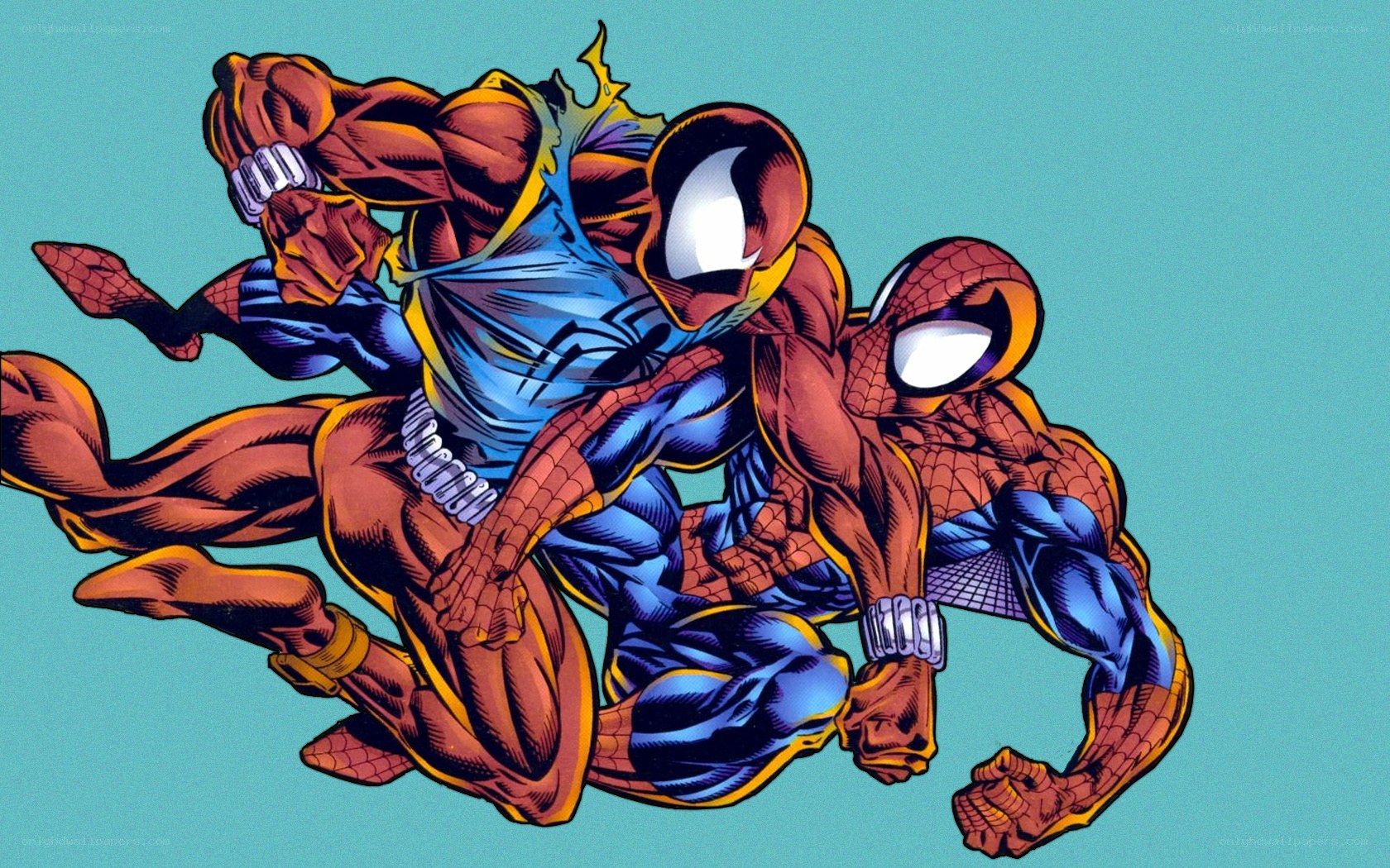 Spider-Man and Venom in combat