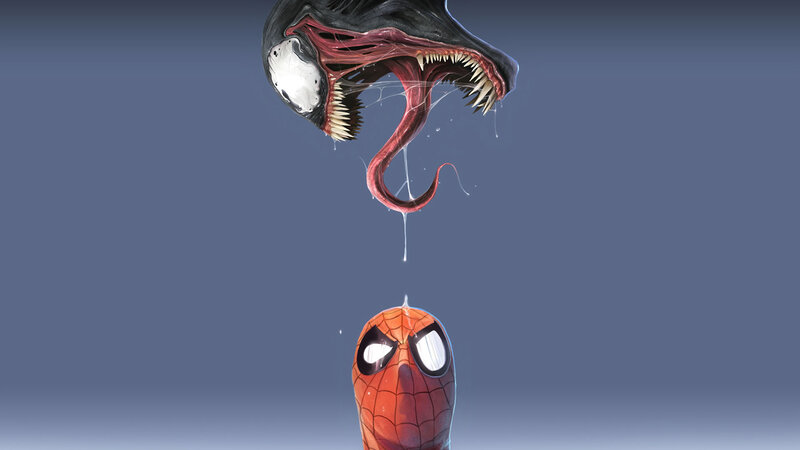 Spider-Man and Venom — Red, Dramatic