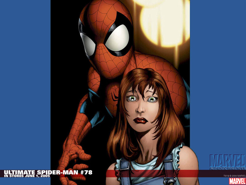 Spider-Man and Woman — Blue, Dramatic, Comic