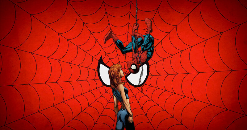 Spider-Man and Woman — Red, Dramatic, Comic