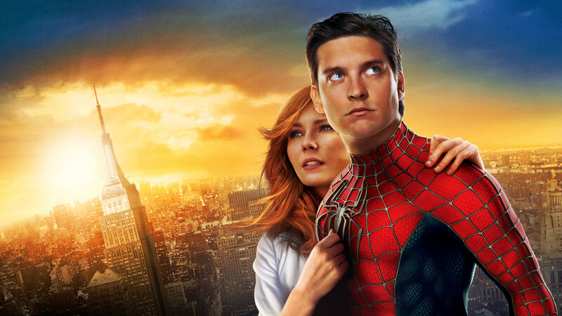 Spider-Man and Woman — Red, Dramatic, Sunset, Photograph
