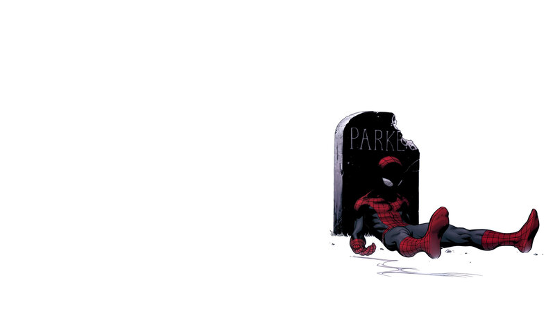Spider-Man at a grave