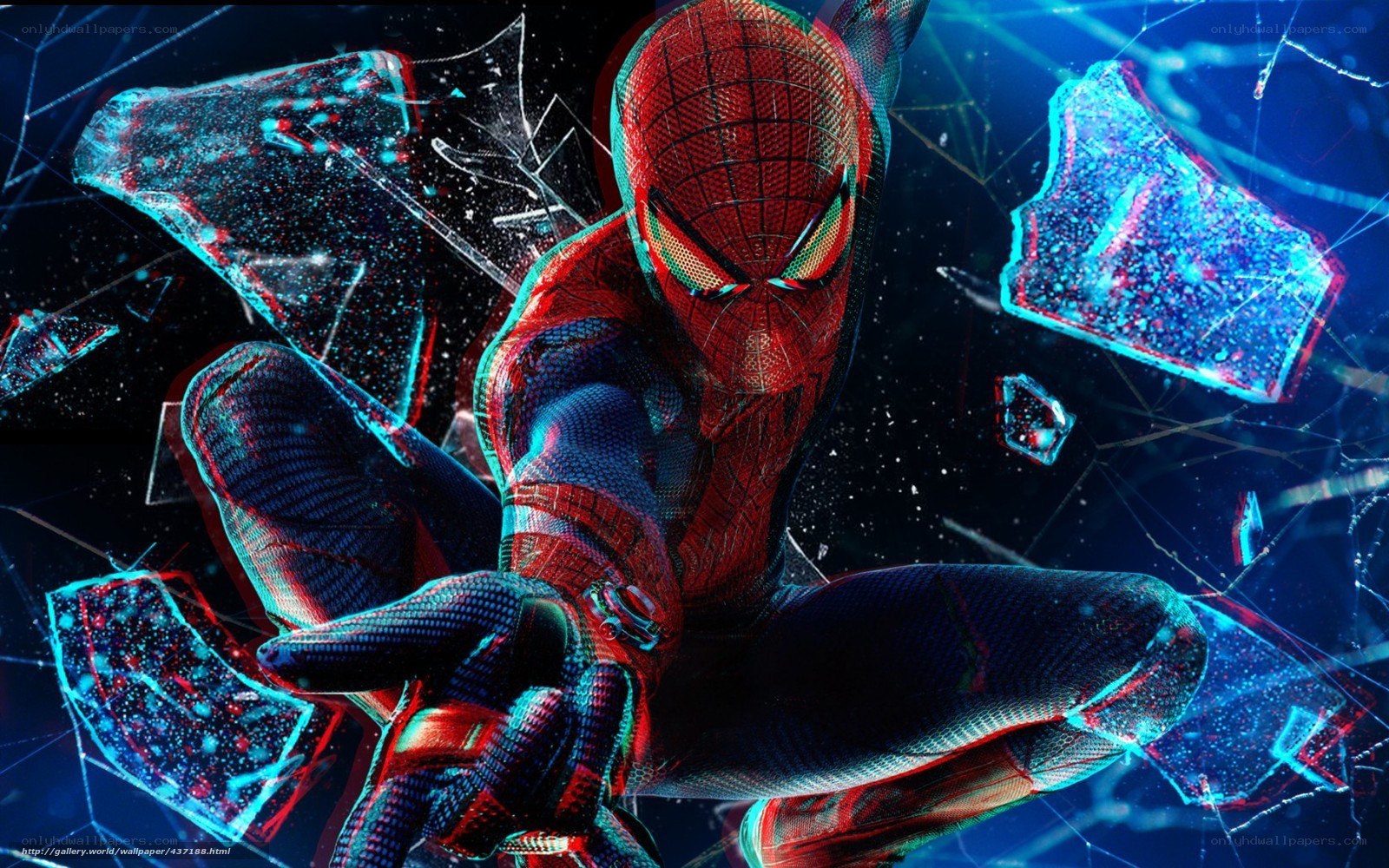 Spider-Man breaking glass