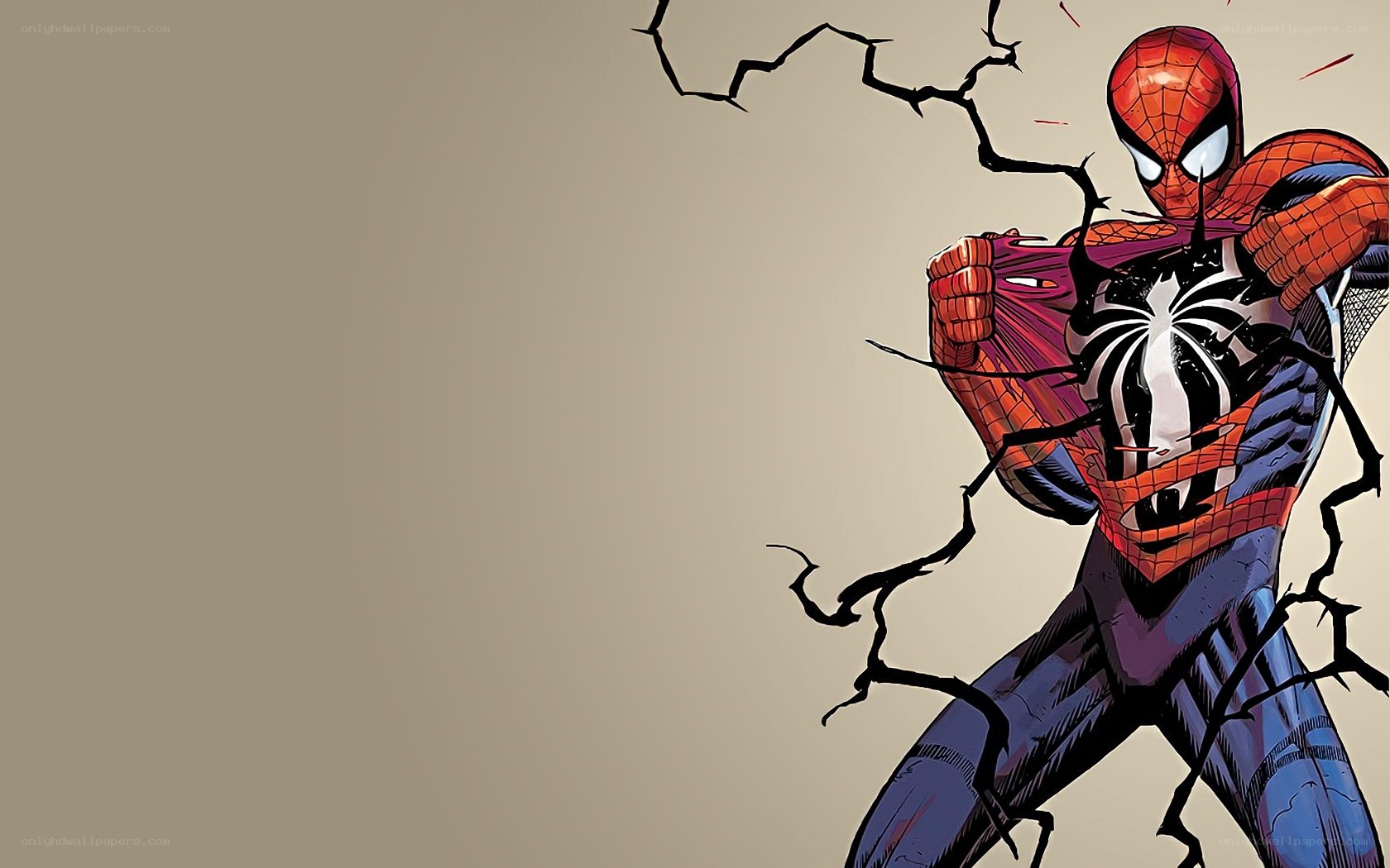 Spider-Man breaking through wall