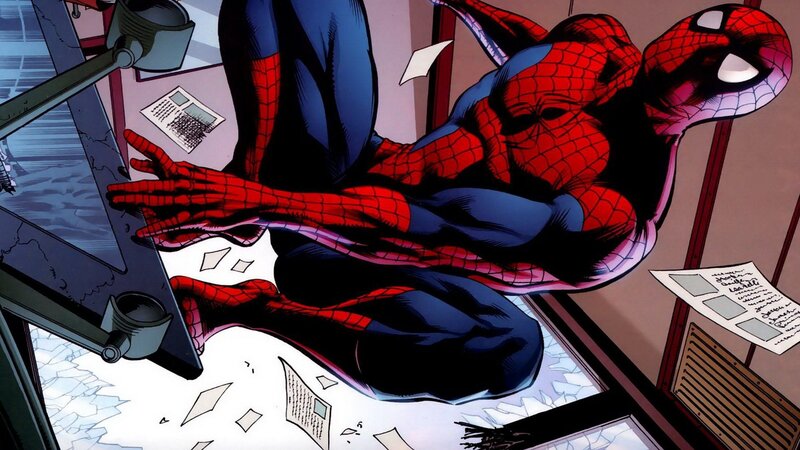 Spider-Man Breaking Through Window — Red
