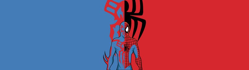 Spider-Man Character — Blue, Dramatic, Digital Art