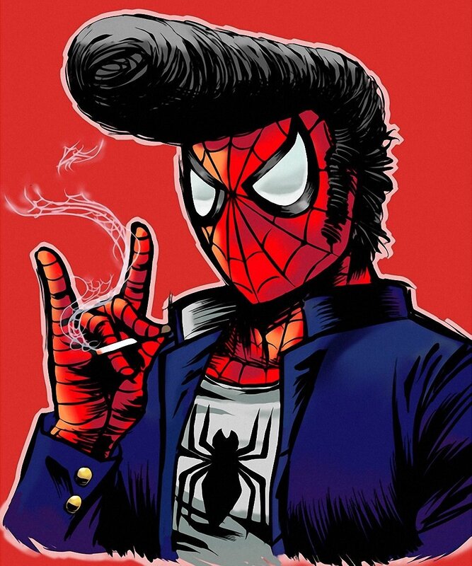 Spider-man Character — Red, Confident, Digital Art