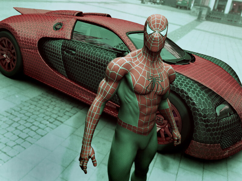 Spider-man Character — Red, Dramatic, 3d Render