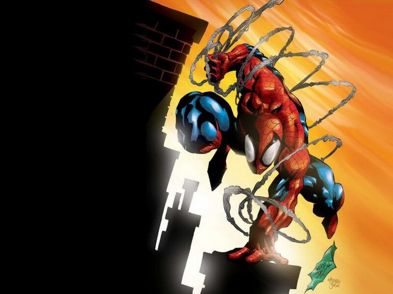 Spider-Man Character — Red, Dramatic, Night, Comic, Webbing