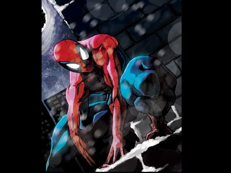 Spider-Man Character — Red, Dramatic, Night