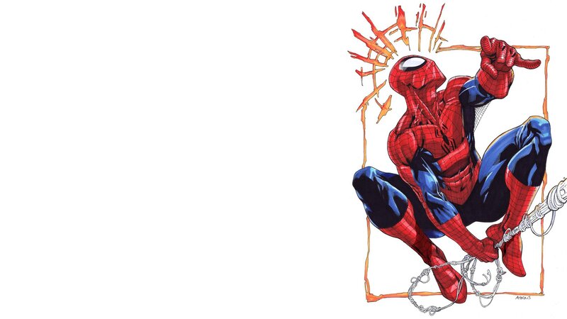 Spider-man Character — Red, Dynamic, Comic, Web, Action Pose
