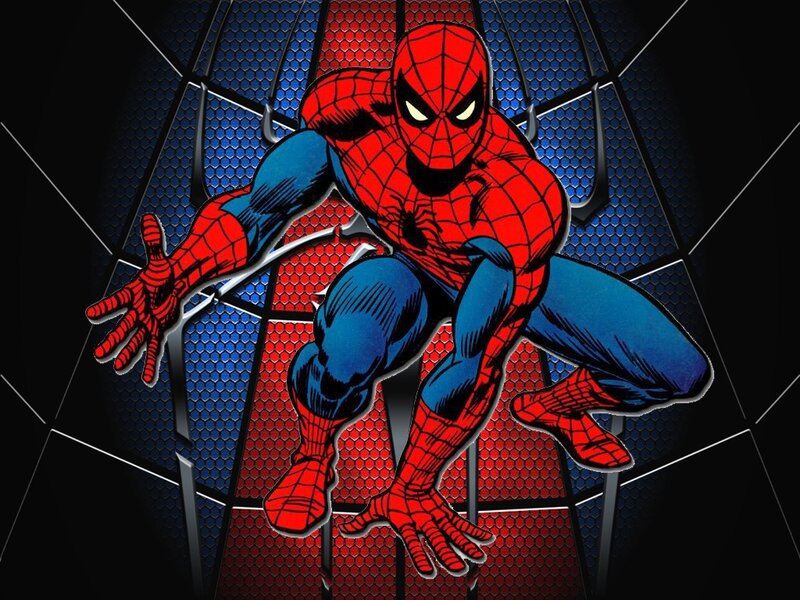 Spider-man Character — Red, Dynamic, Comic, Web Pattern