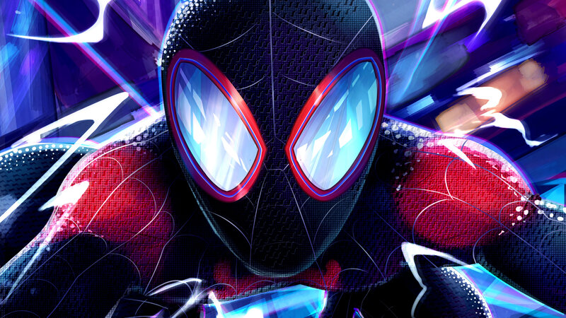Spider-Man Character — Red, Dynamic, Digital Art, Mask