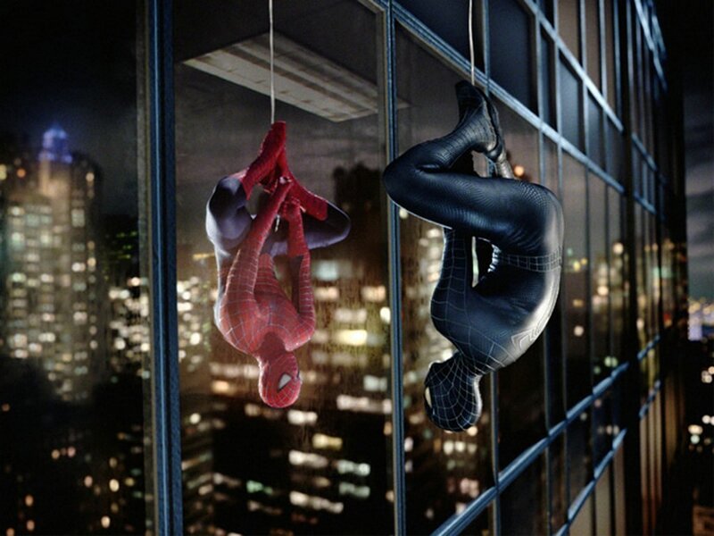Spider-Man Characters — Red, Dramatic, Night, Photograph