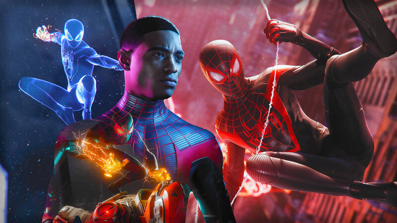 Spider-Man Characters — Red, Dramatic, Night