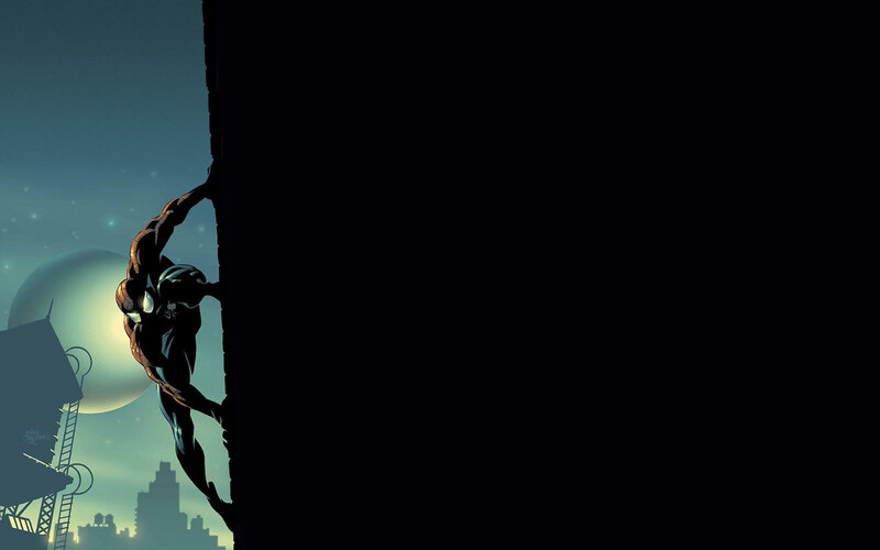 Spider-Man climbing building