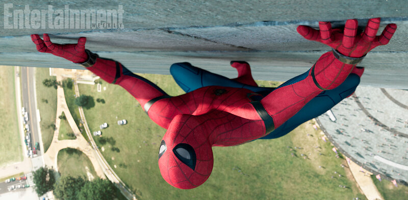 Spider-man Clinging to Building