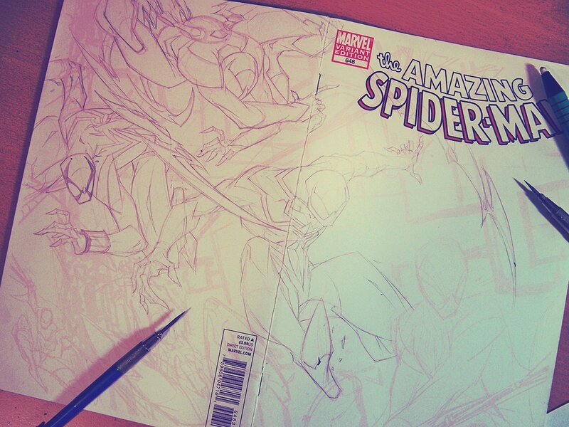 Spider-Man comic sketch