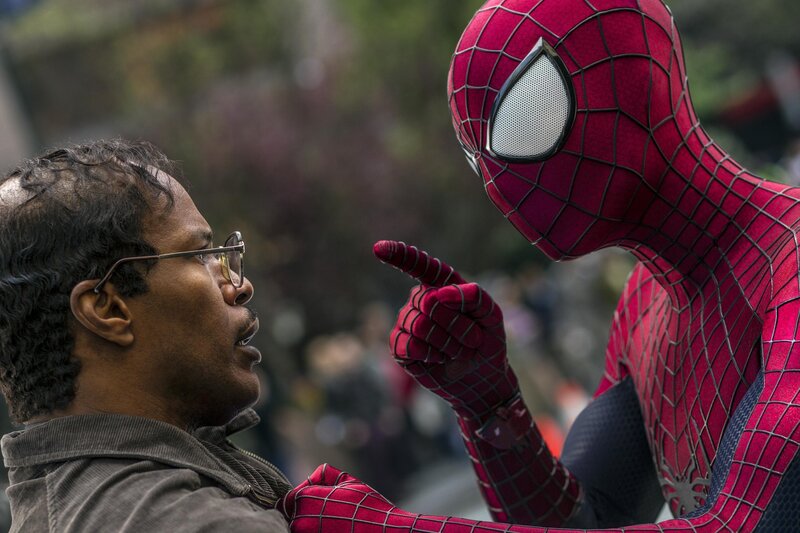 Spider-Man confronts a man