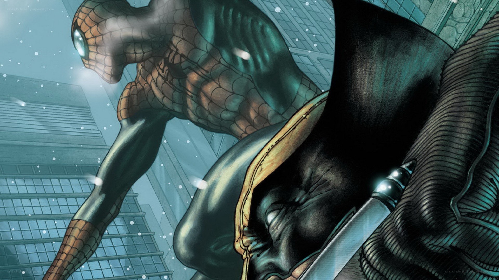 Spider-Man confronts a villain