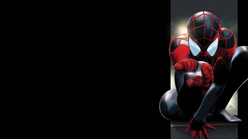 Spider-man Crouching — Black, Dramatic, Comic