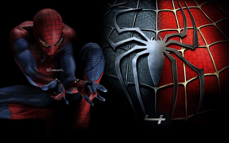 Spider-man Crouching — Red, Dramatic, Night, Digital Art, Web Pattern