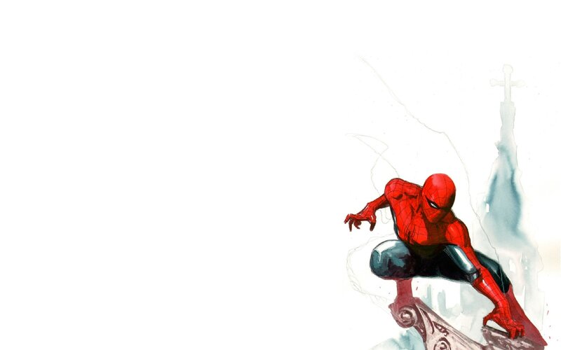 Spider-man Crouching — Red, Dynamic, Comic